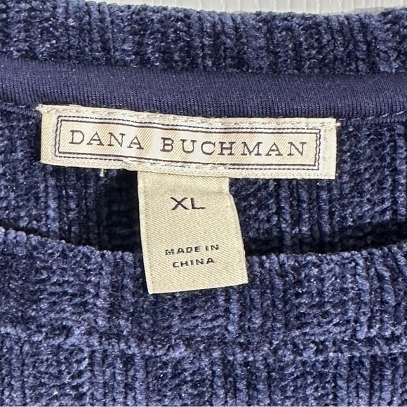 Dana Buchman size XL navy chenille top, scoop neck, polyester, casual - Picture 2 of 11